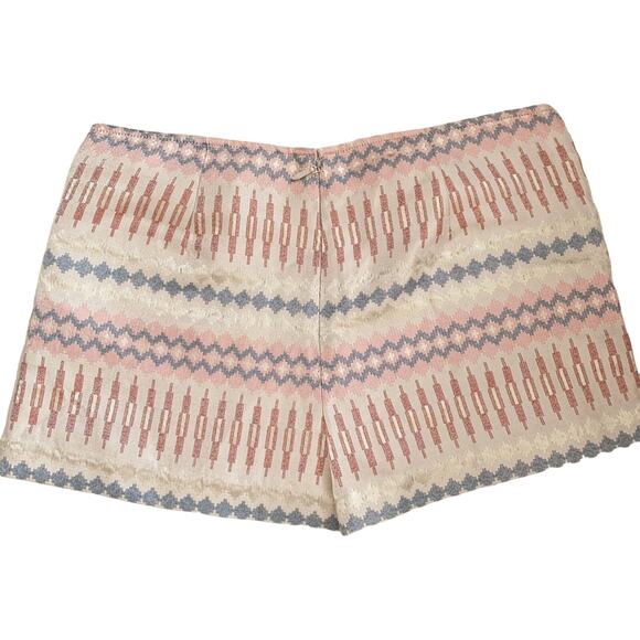 BCBG Pastel Geo Tribal Metallic Jaquard Print Skort Size 12 NWT - Picture 3 of 7